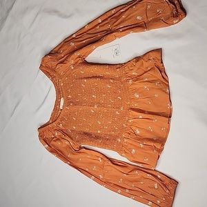 "SO" Girl's Long Sleeve Smocked Top